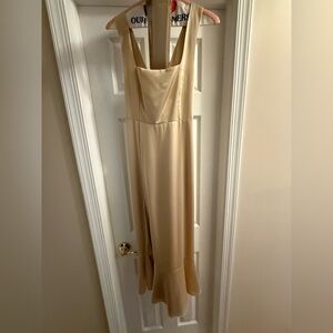 Show Me Your MuMu Claire Champagne Midi Dress